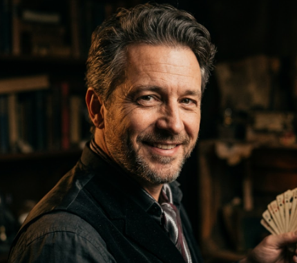 Portrait de David Visonni, magicien professionnel.